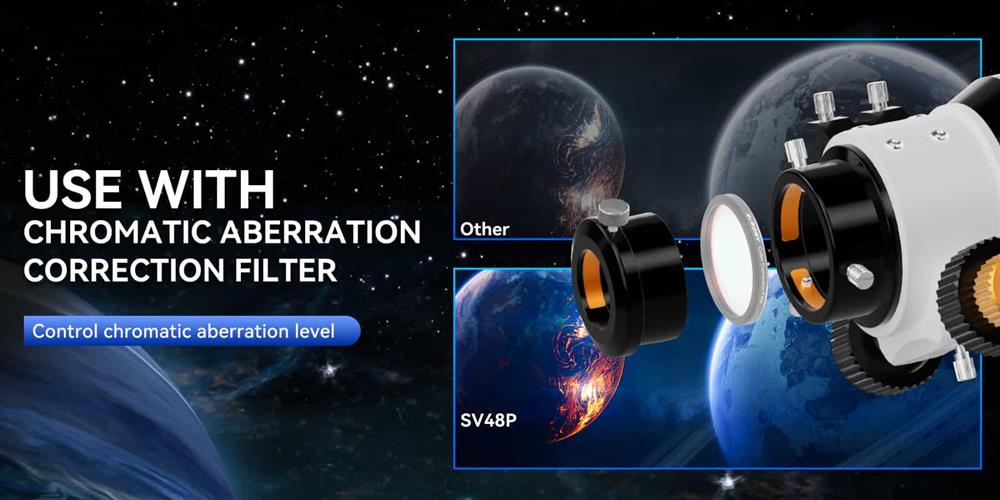 SV48P 102 mm achromatisches Teleskop-Refraktor mit 2,5" RAP-Fokussierung mit zwei Geschwindigkeiten