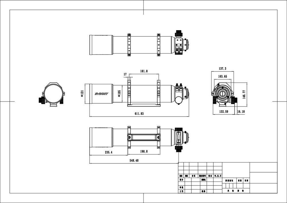SV48P 102 mm achromatisches Teleskop-Refraktor mit 2,5" RAP-Fokussierung mit zwei Geschwindigkeiten